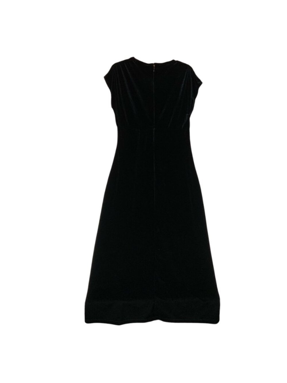 Vintage Jacqueline Ferrar Black Velvet Maxi Dress Size 4 Stretch Holiday Formal - Picture 3 of 6